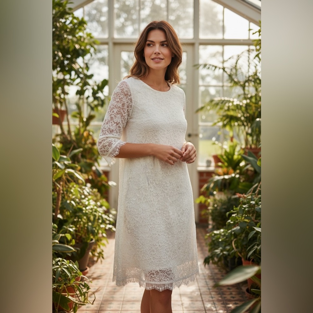 NY&C White Lace Mini Dress NWT | Boho Chic Cloud Dancer White S
